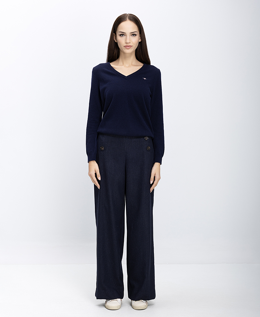 Gant Γυναικεία Πλεκτή Μπλούζα V-Neck Regular Fit Από Μαλλί