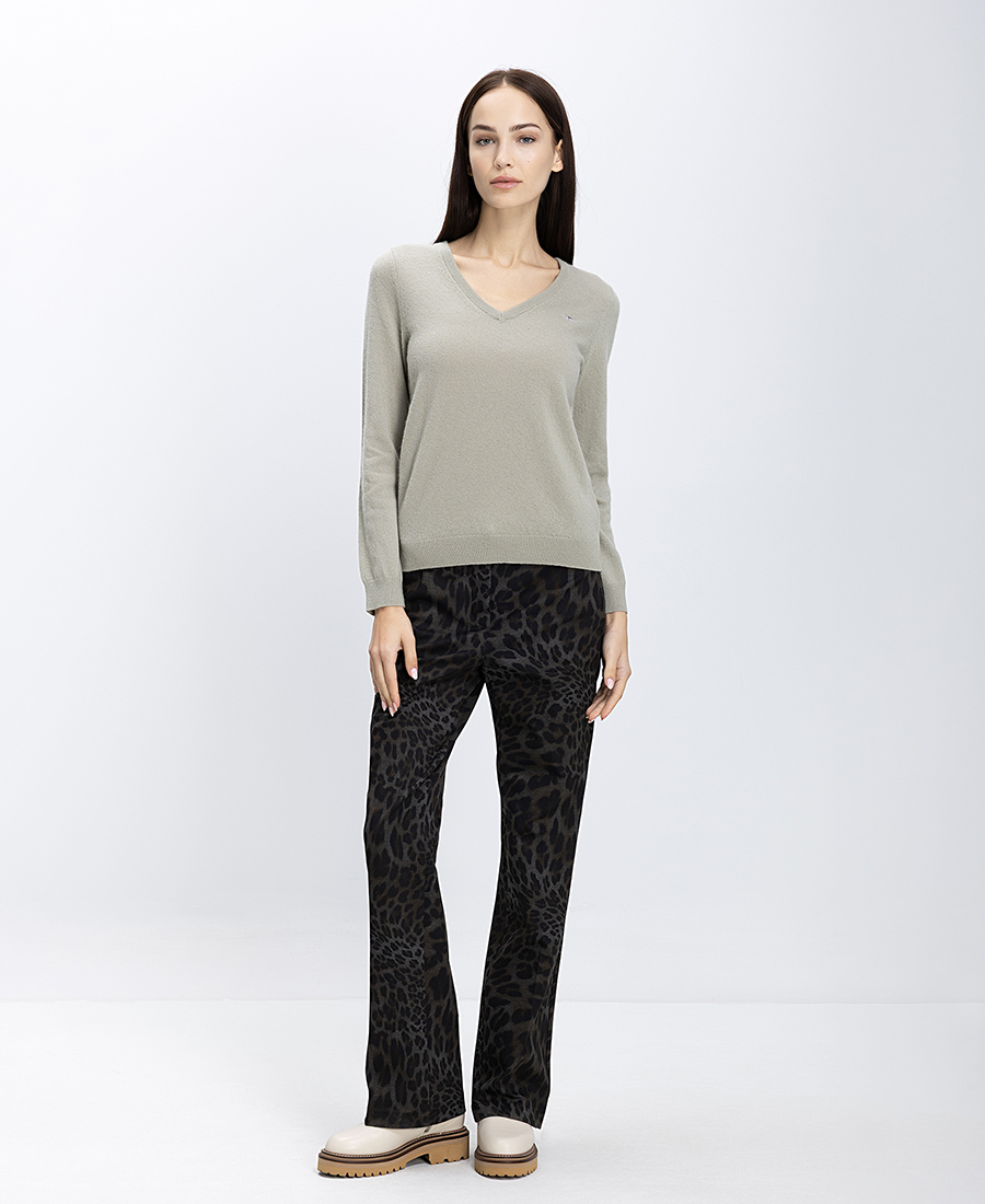 Gant Γυναικεία Πλεκτή Μπλούζα V-Neck Regular Fit Από Μαλλί