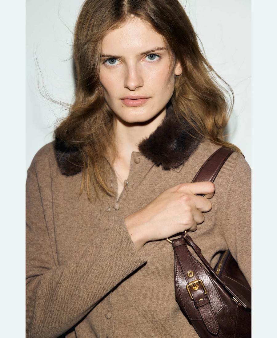 Gerard Darel Gerard Darel Γυναικεία Μάλλινη Ζακέτα Νε Αποσπώμενο Γούνινο Γιακά Για Smart Casual Εμφανίσεις - 5