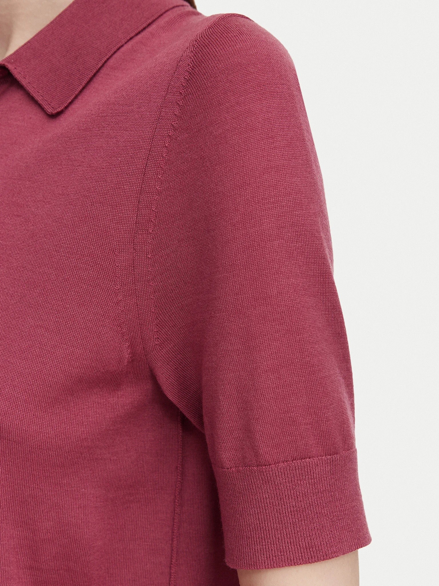 Boss Boss Γυναικείο Μονόχρωμο Μάλλινο Polo Regular Fit Για Smart Casual Εμφανίσεις - 5