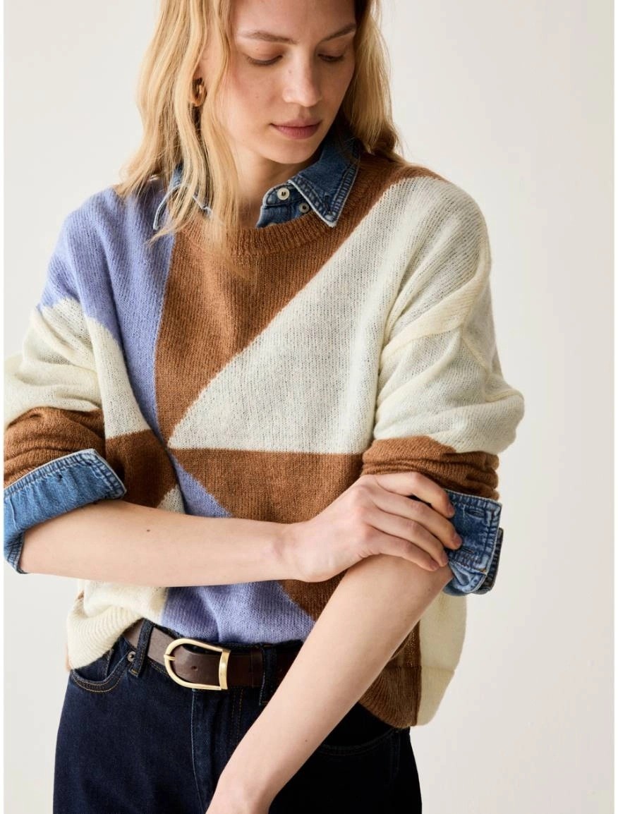 Penny Black Pennyblack Γυναικείο Πλεκτό Mohair Blend Με Γεωμετρικό Μοτίβο Loose Fit Για All-Day Εμφανίσεις - 4