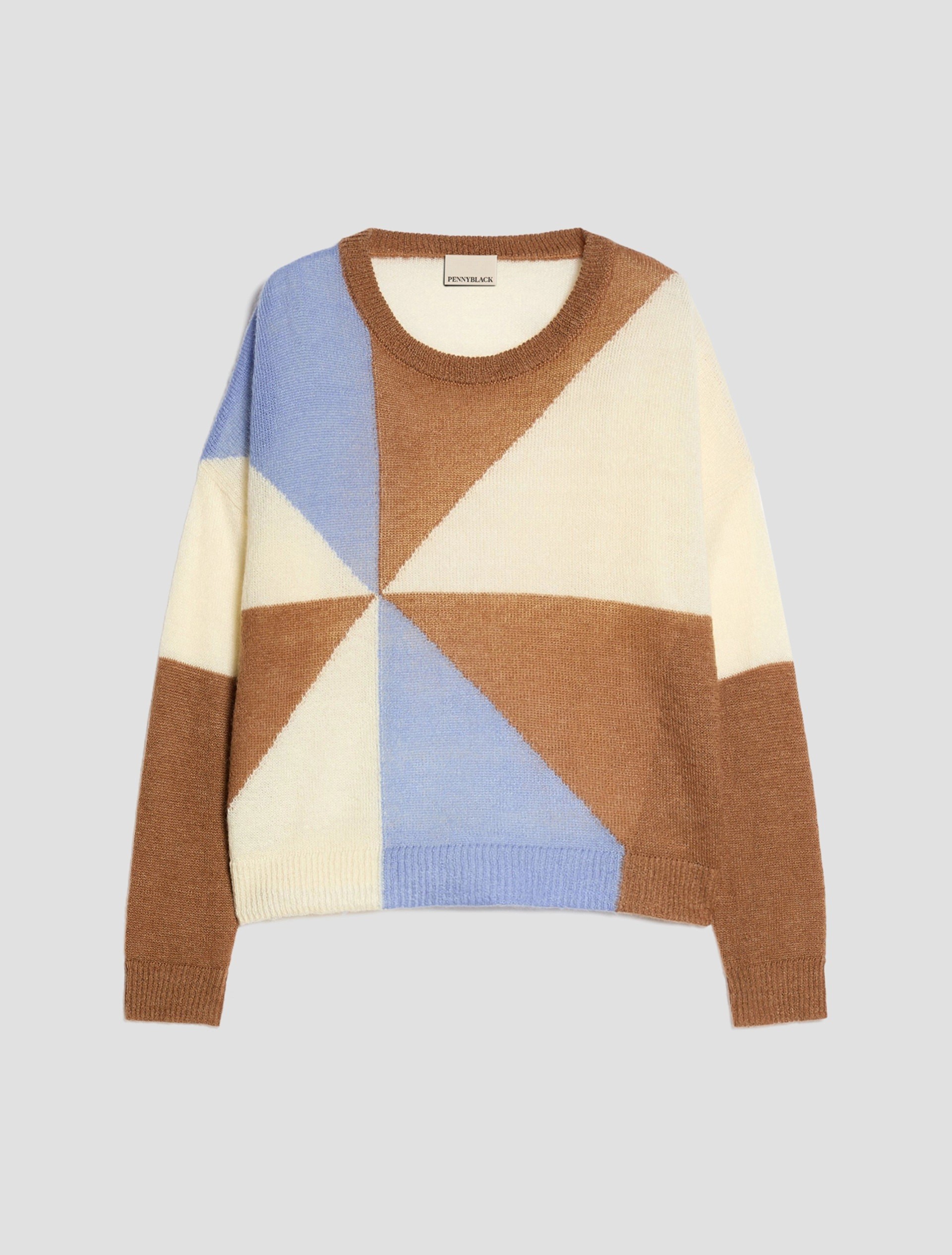 Penny Black Pennyblack Γυναικείο Πλεκτό Mohair Blend Με Γεωμετρικό Μοτίβο Loose Fit Για All-Day Εμφανίσεις - 5