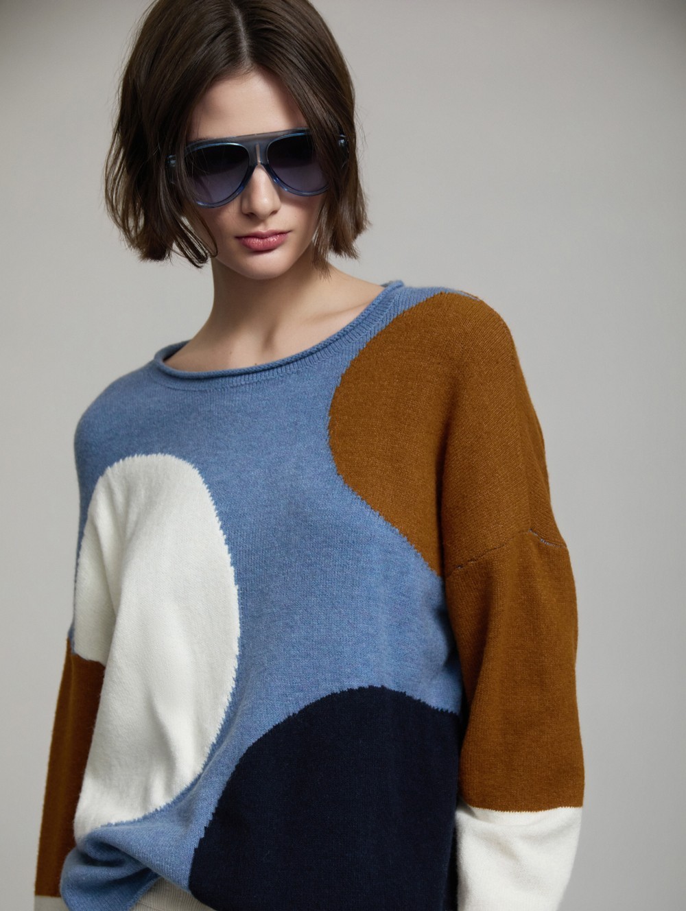 Skatie Γυναικείο Εμπριμέ Πλεκτό Με Intarsia Μοτίβο Regular Fit Για Smart Casual Εμφανίσεις
