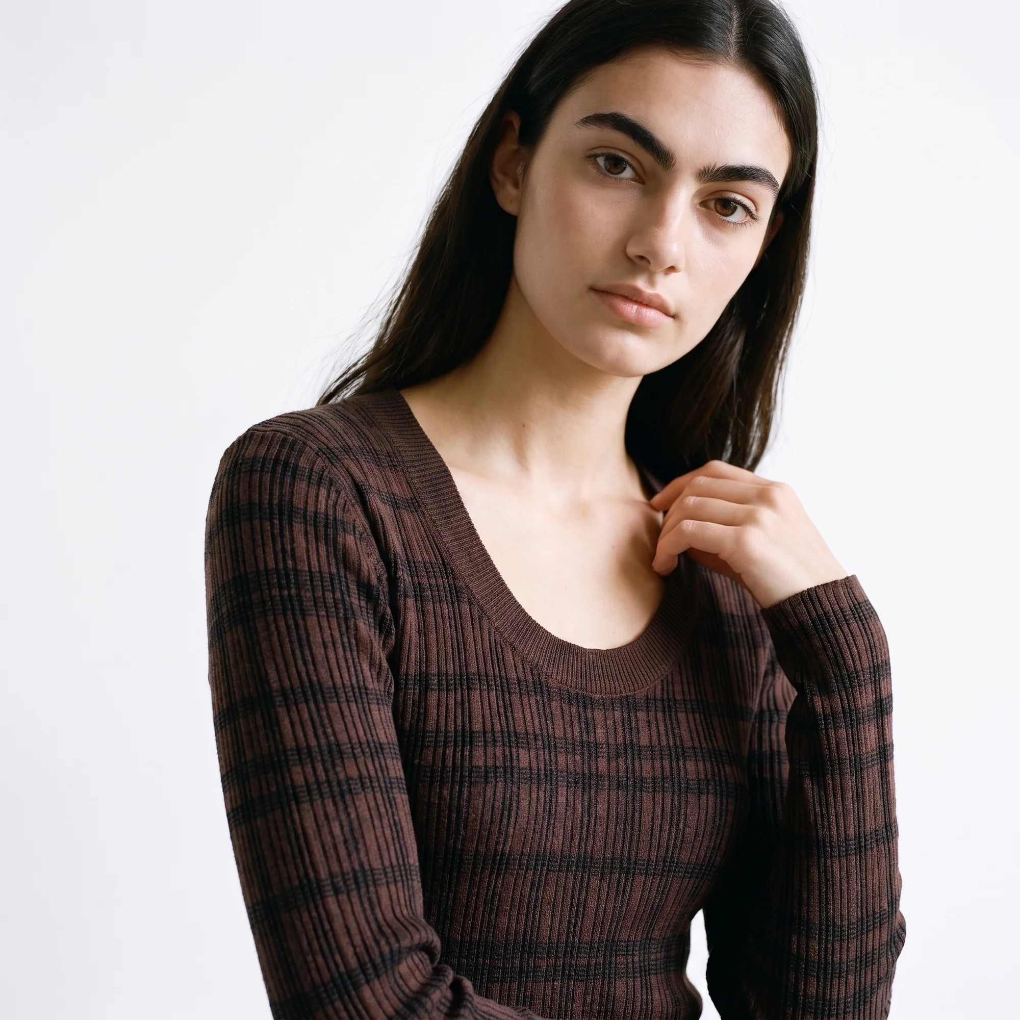 Artlove Γυναικείο Καφέ Jacquard Πλεκτό Slim Fit Για All-Day Εμφανίσεις