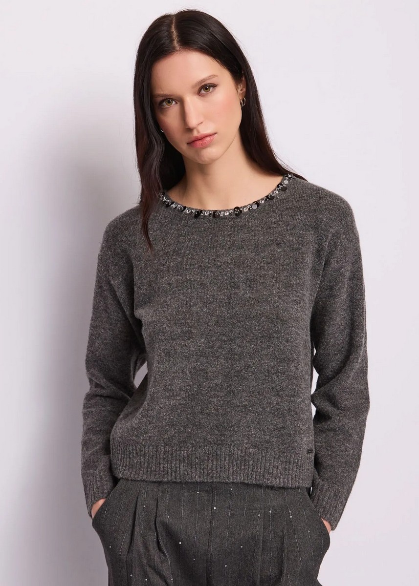 Gaudi Γυναικείο Πλεκτό Με Strass Και Παγιέτες Για Elegant Casual & Evening Εμφανίσεις