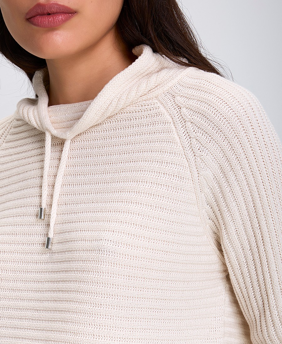 Monari Γυναικεία Μπλούζα με Ανάγλυφη Πλέξη Regular Fit σε Εκρού φωτογραφία