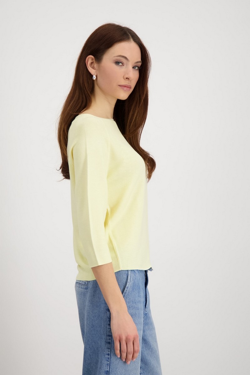 Monari Γυναικείο Πουλόβερ Regular Fit Από 100% Βισκόζη Με Πλέξη Purl Στις Ραγκλάν Μανίκες φωτογραφία