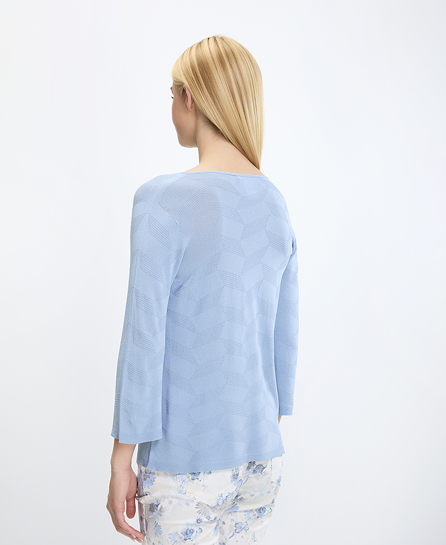 Γυναικεία Μπλούζα Με 3/4 Μανίκια Και Ανάγλυφη Υφή φωτογραφία