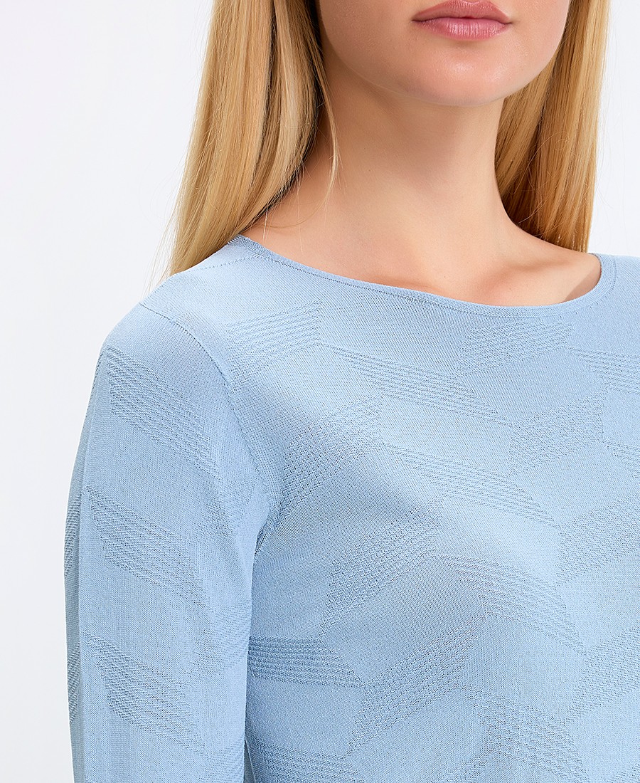 Γυναικεία Μπλούζα Με 3/4 Μανίκια Και Ανάγλυφη Υφή φωτογραφία