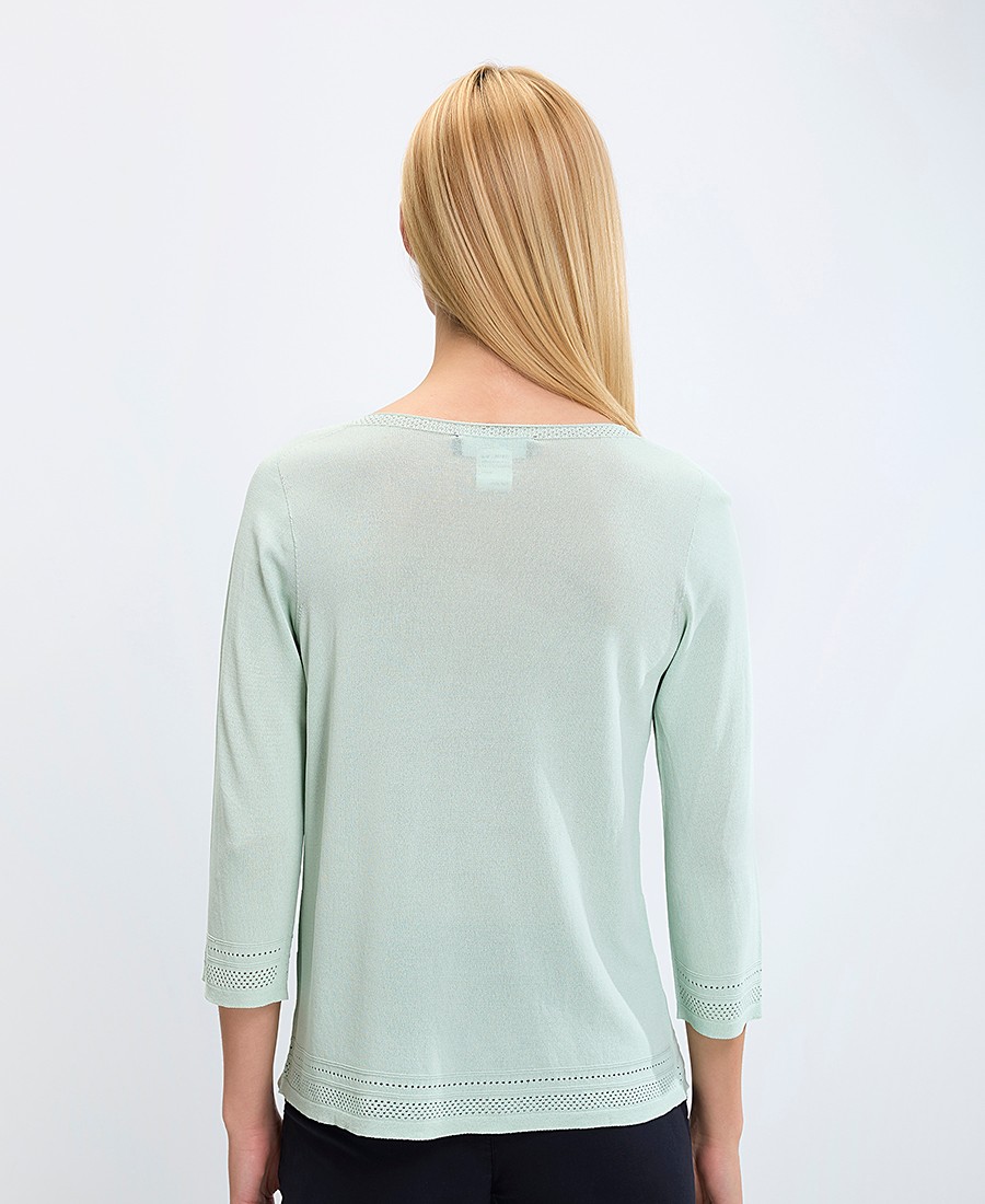 Γυναικεία Μπλούζα Με 3/4 Μανίκια Και Δαντελένιες Λεπτομέρειες φωτογραφία