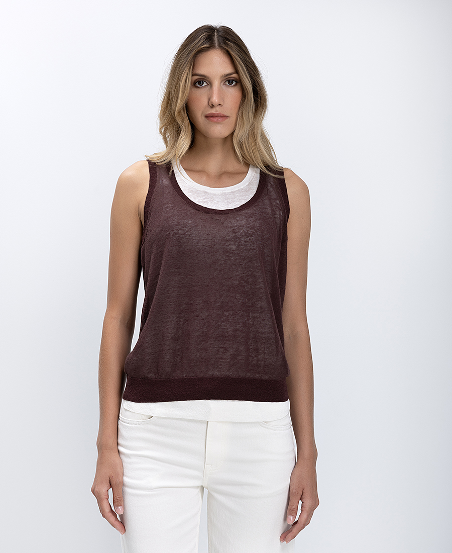 Boss Γυναικείο Πλεκτό Top Linen Blend