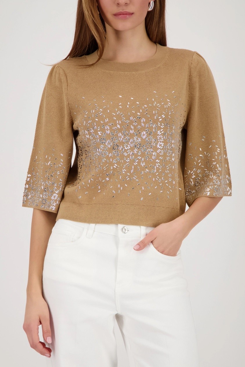 Monari Γυναικείο Πλεκτό Με Μεταλλικές Λεπτομέρειες