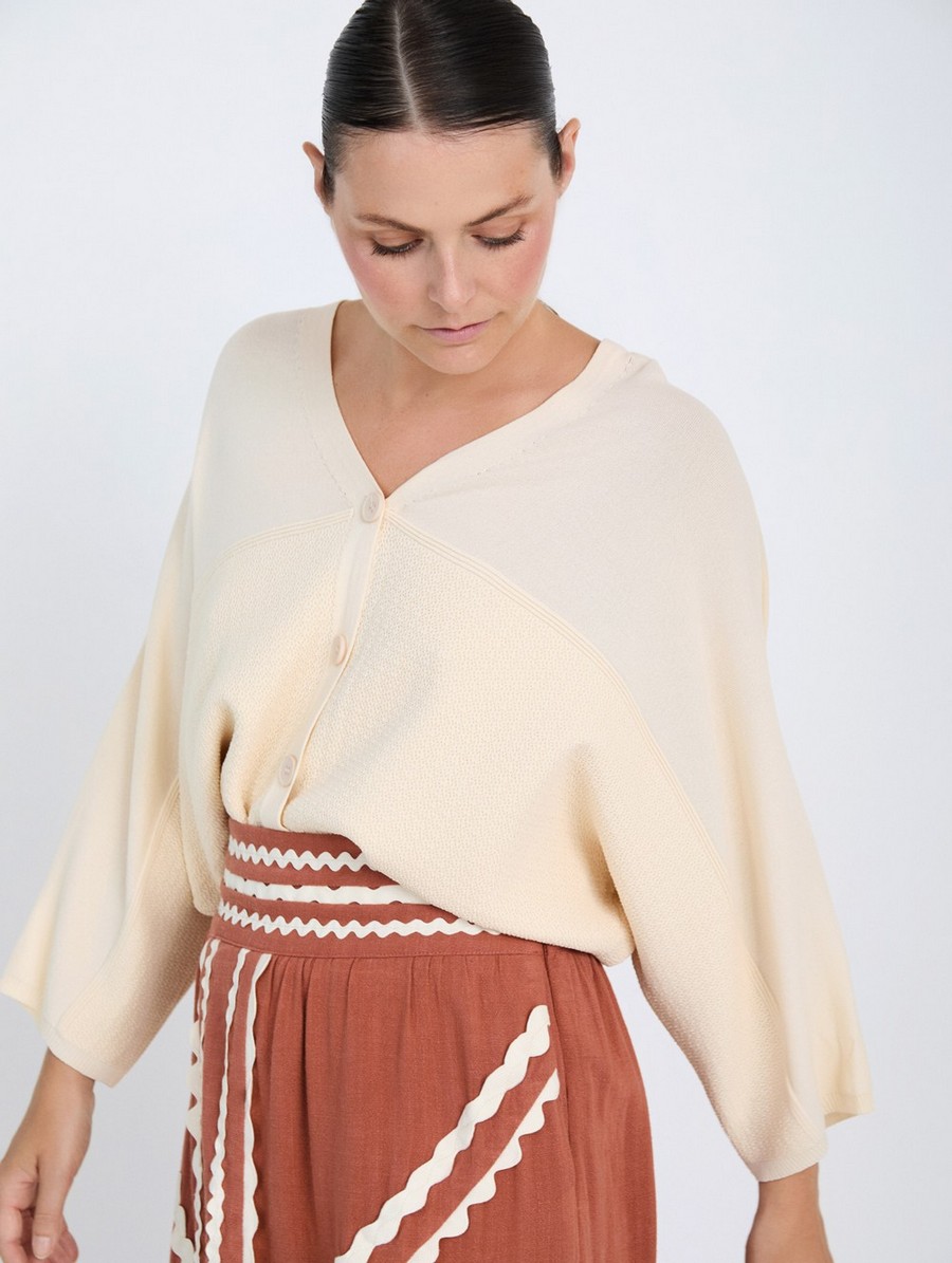 Skatie Γυναικεία Ζακέτα Πλεκτή Regular Fit Με Textured Λεπτομέρεια Και V Λαιμόκοψη φωτογραφία