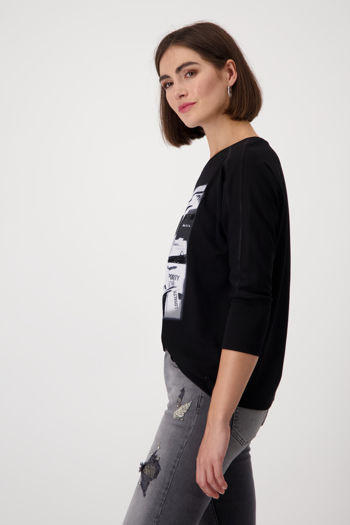 Monari Γυναικεία Μπλούζα Με Print Και Στρασάκια φωτογραφία