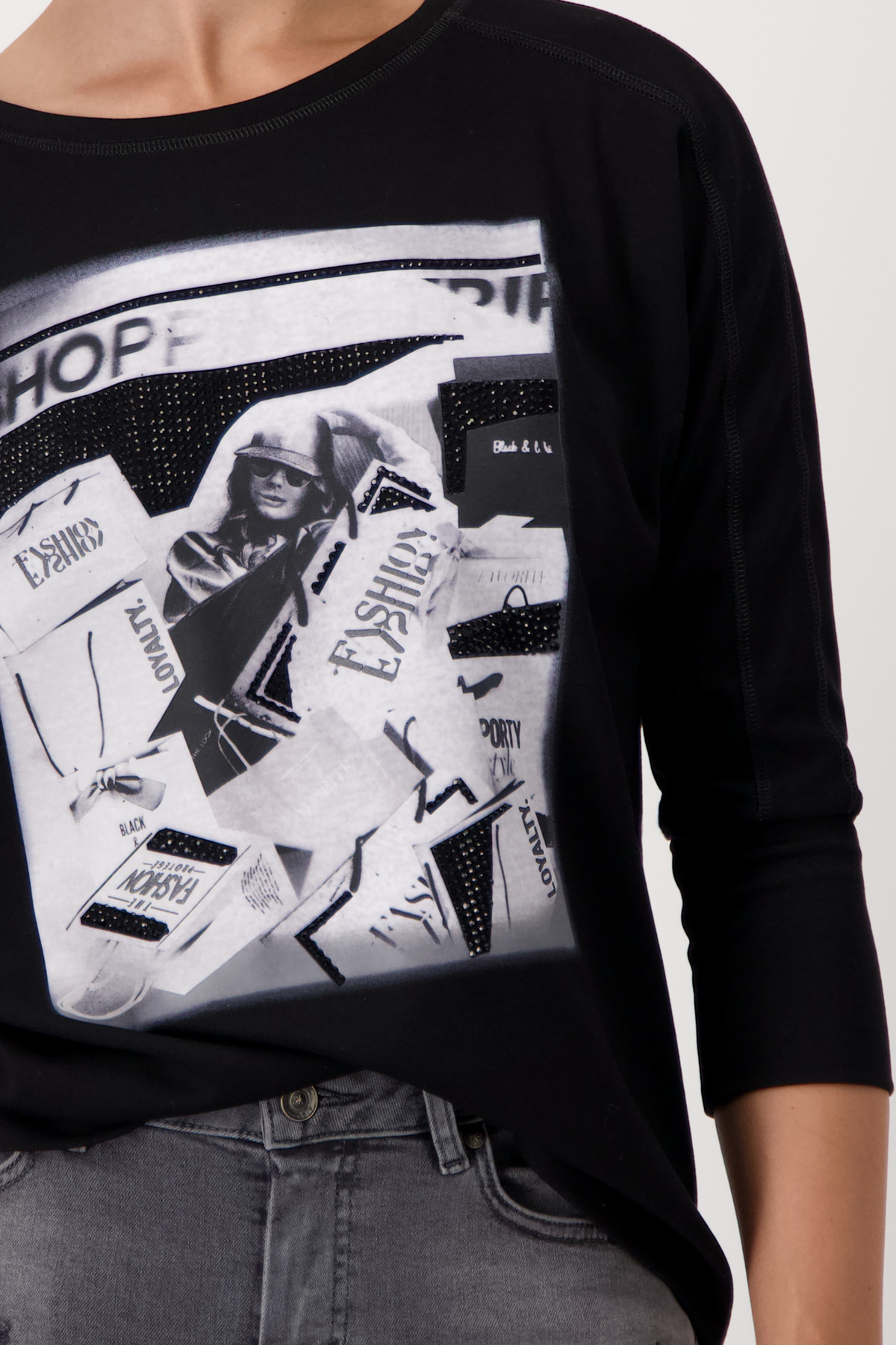 Monari Γυναικεία Μπλούζα Με Print Και Στρασάκια φωτογραφία