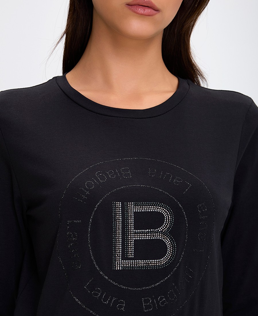 Laura Biagiotti Γυναικείο T-shirt Με Λαιμόκοψη και Τυπωμένο Λογότυπο φωτογραφία