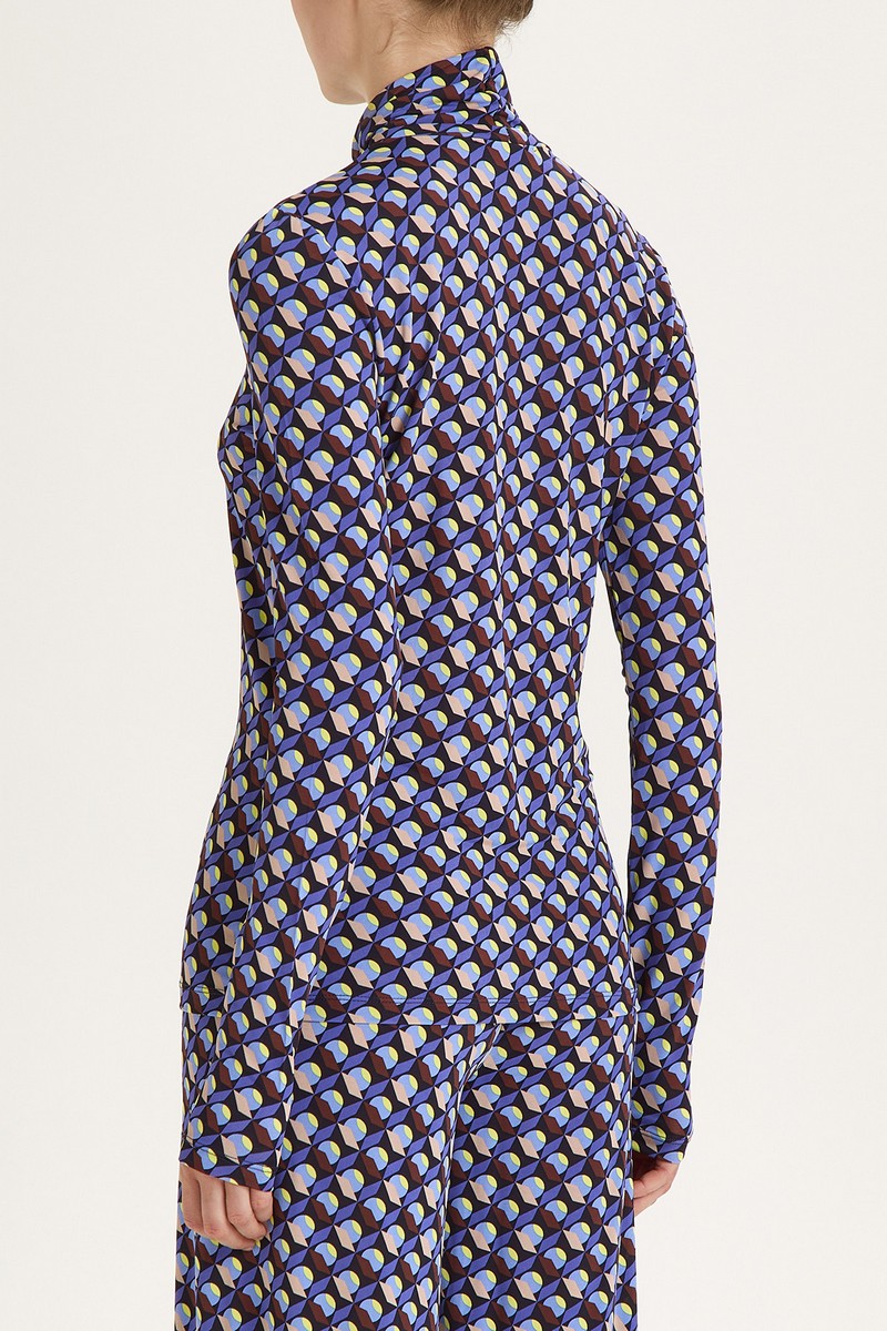 Maliparmi Γυναικεία Μπλούζα Εμπριμέ Βισκόζ Ζέρσεϊ Λαιμόκοψη φωτογραφία