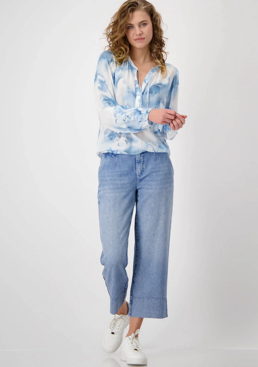 Monari Γυναικεία Μπλούζα Regular Fit Από Βισκόζη Με Φλοράλ Ντεγκραντέ Σχέδιο φωτογραφία