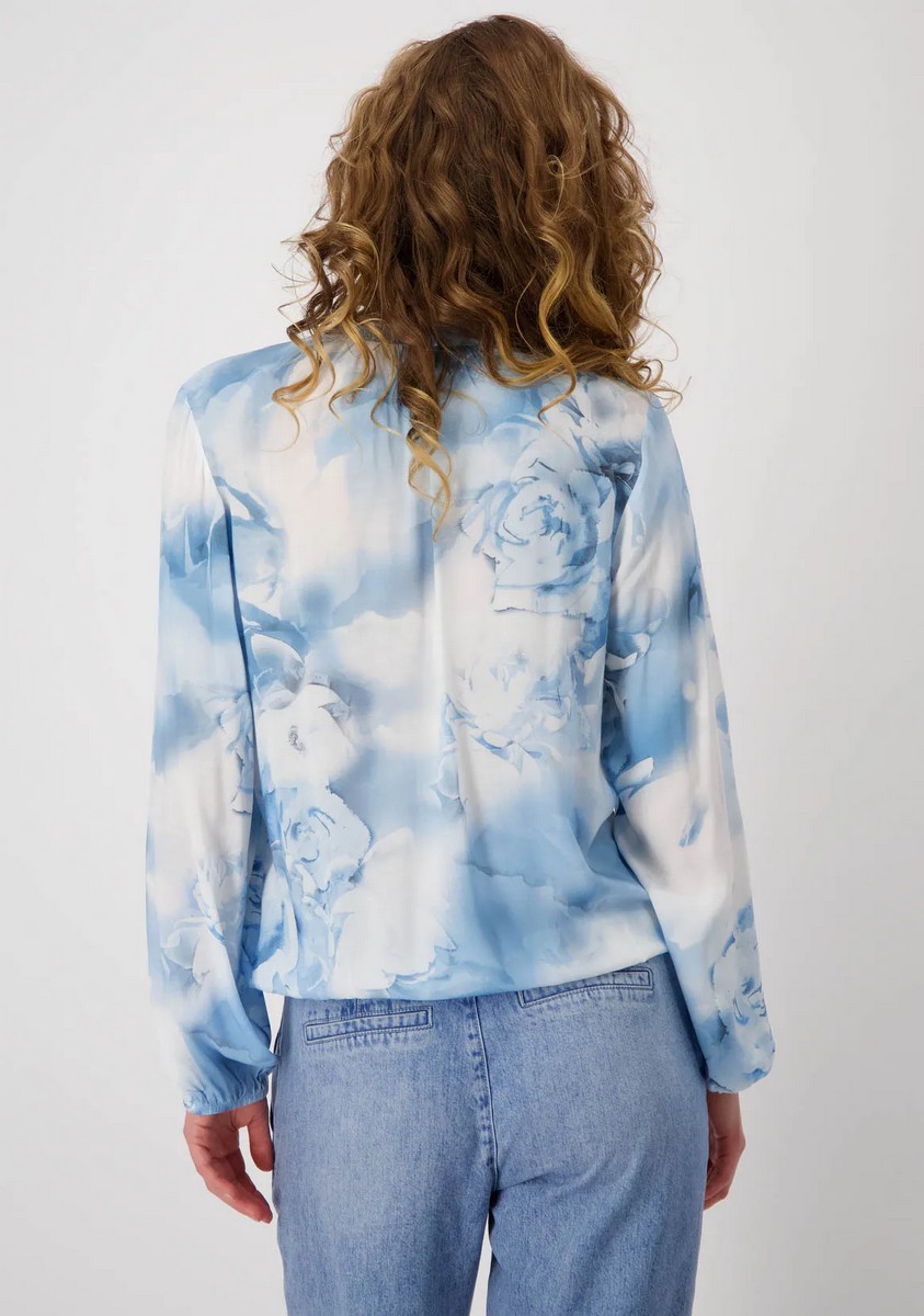 Monari Γυναικεία Μπλούζα Regular Fit Από Βισκόζη Με Φλοράλ Ντεγκραντέ Σχέδιο φωτογραφία