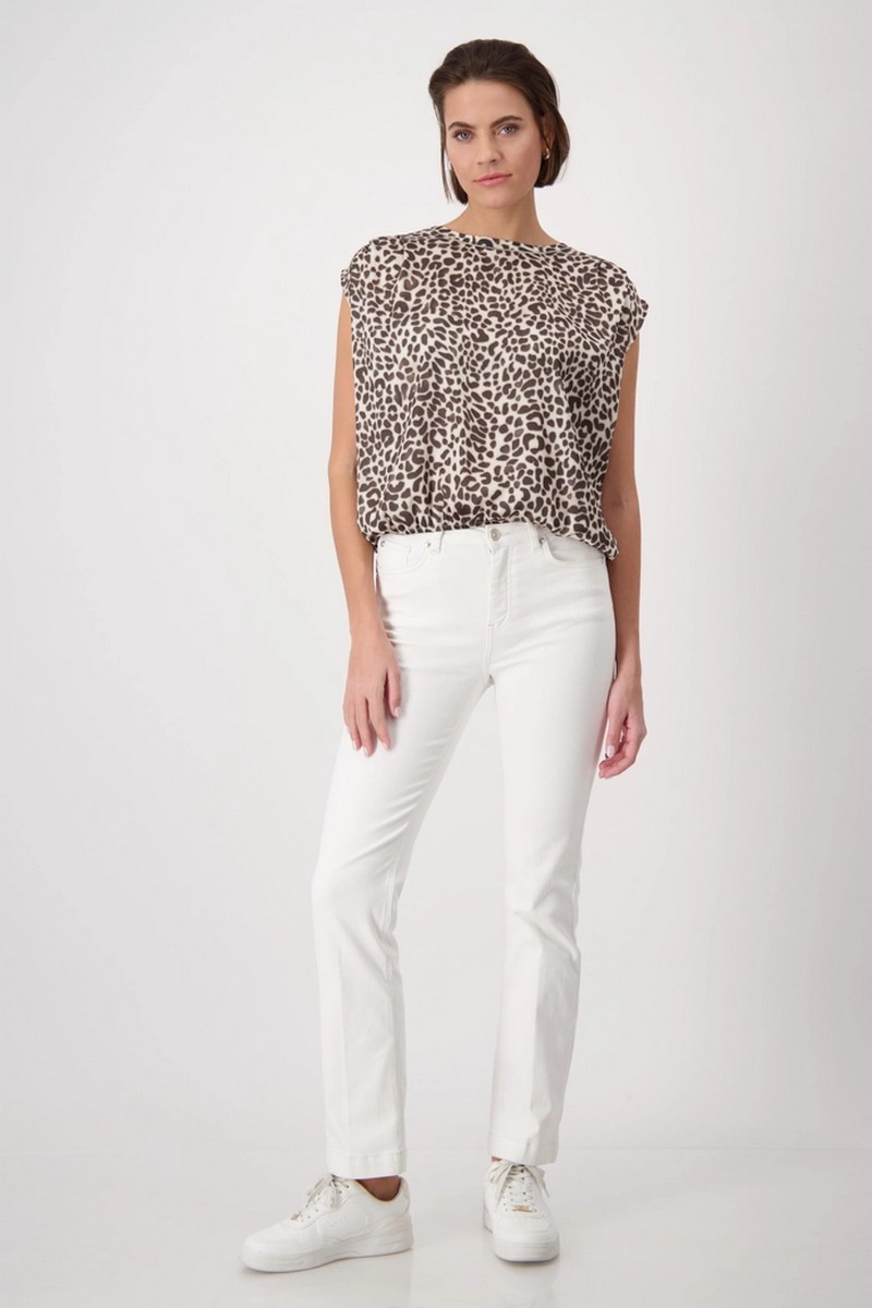 Monari Γυναικεία Μπλούζα Regular Fit Με Animal Print Σε Ανάγλυφη Υφή φωτογραφία