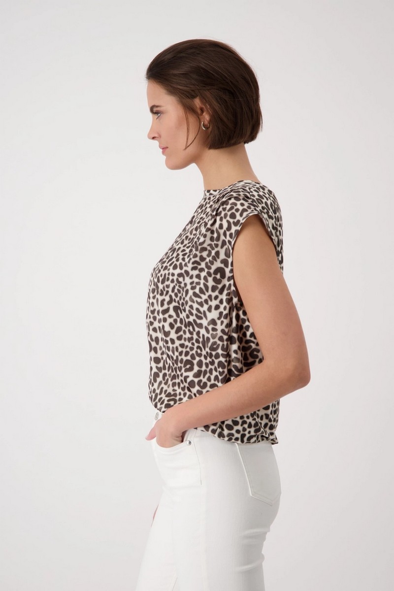 Monari Γυναικεία Μπλούζα Regular Fit Με Animal Print Σε Ανάγλυφη Υφή φωτογραφία