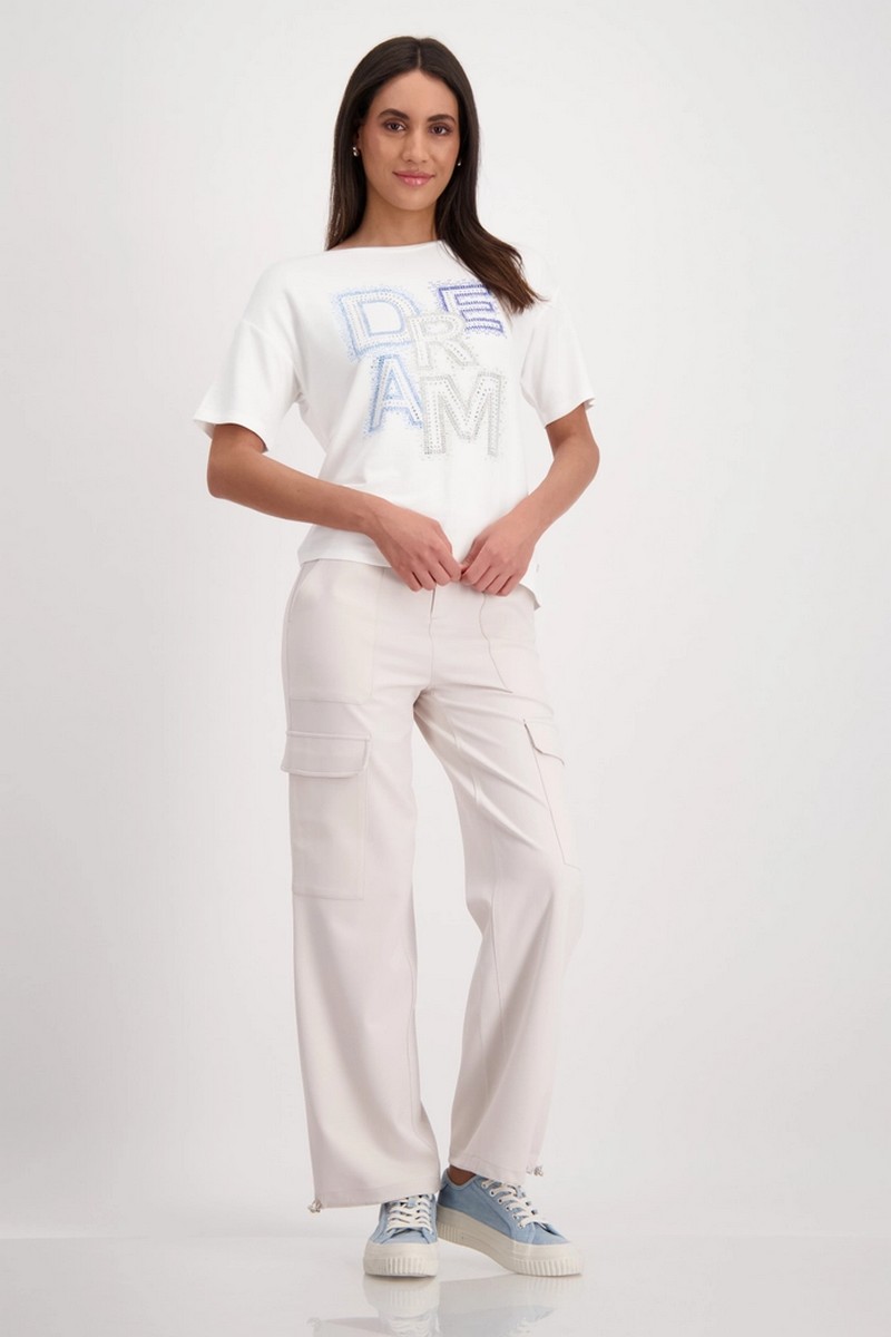Monari Γυναικεία Μπλούζα Regular Fit Με Στρας Λεπτομέρεια Dream Off White φωτογραφία
