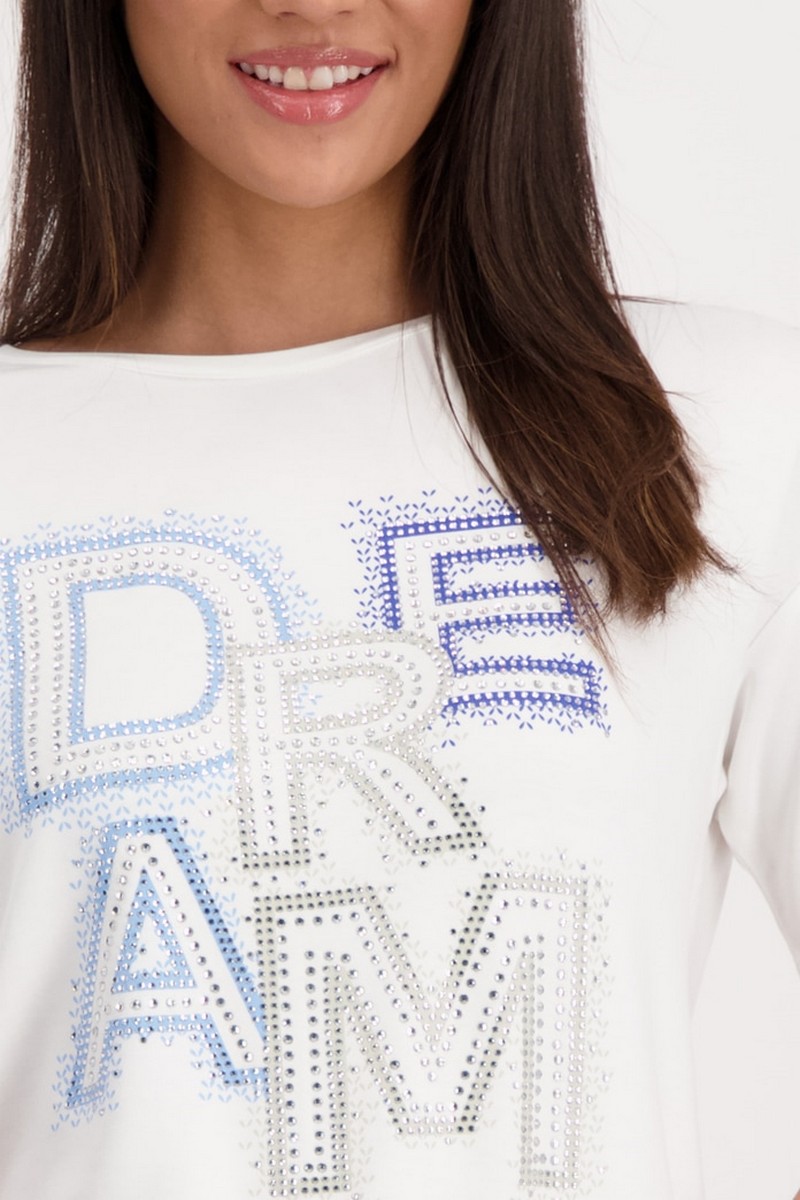 Monari Γυναικεία Μπλούζα Regular Fit Με Στρας Λεπτομέρεια Dream Off White φωτογραφία