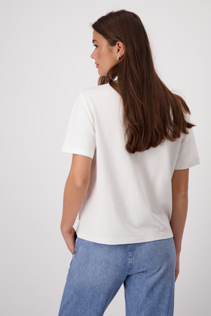 Monari Γυναικείο T-shirt Regular Fit 5 με Σχέδιο Παπαγάλο "Off-white" φωτογραφία