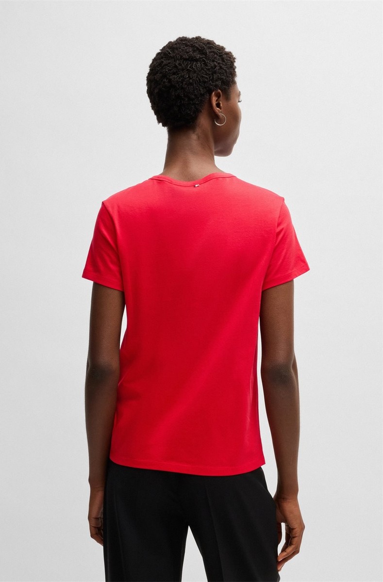 Boss Γυναικείο T-shirt Βαμβακερό με Ανάγλυφο Monogram Double B Regular Fit Βαμβάκι φωτογραφία