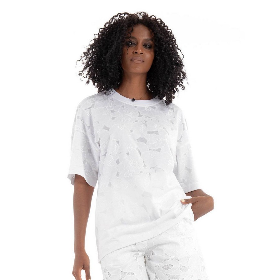 Boss Boss Γυναικείο T-Shirt Regular Fit Με Ανάγλυφο Μοτίβο