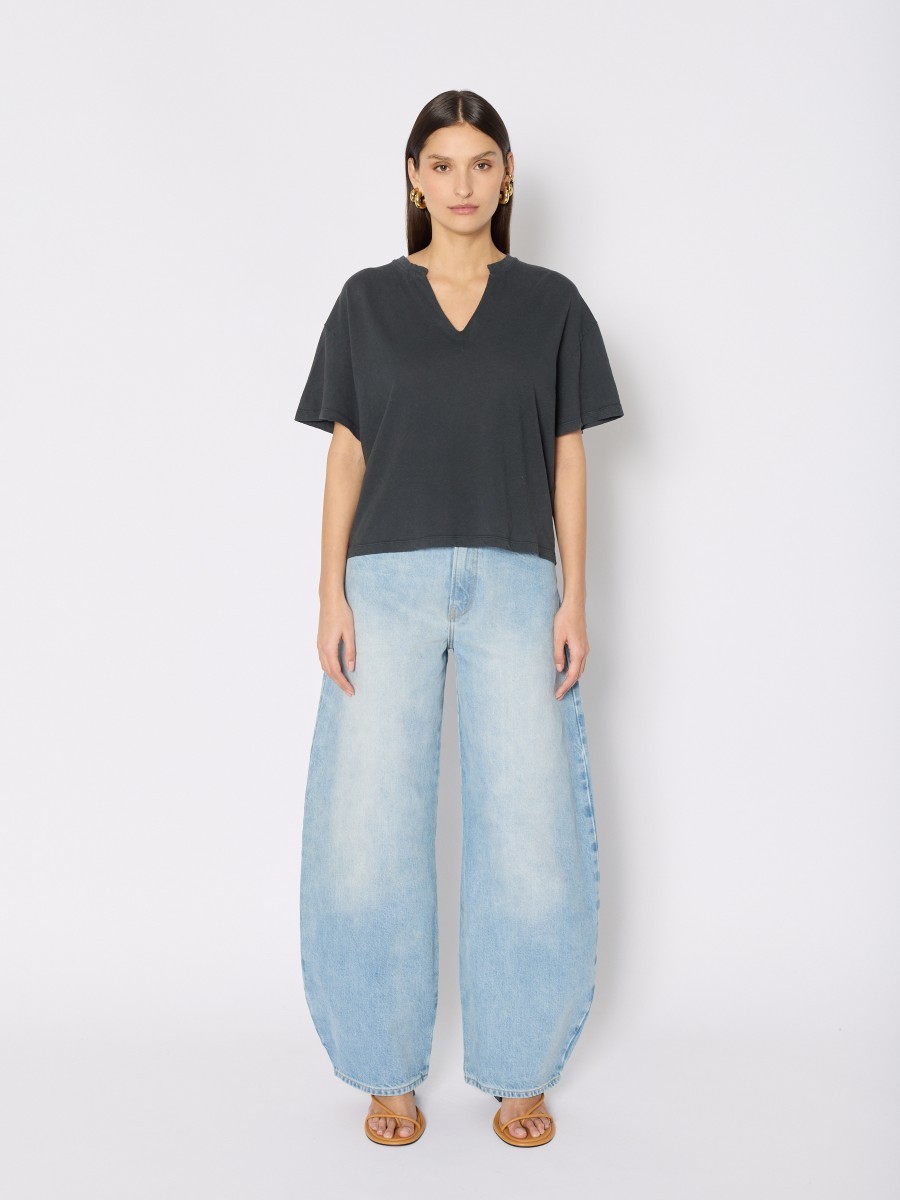Berenice Γυναικείο T-shirt Regular Fit Από Βαμβάκι Και Λινό Με Τουνίκ Λαιμόκοψη Και Λαμπερές Λεπτομέρειες φωτογραφία