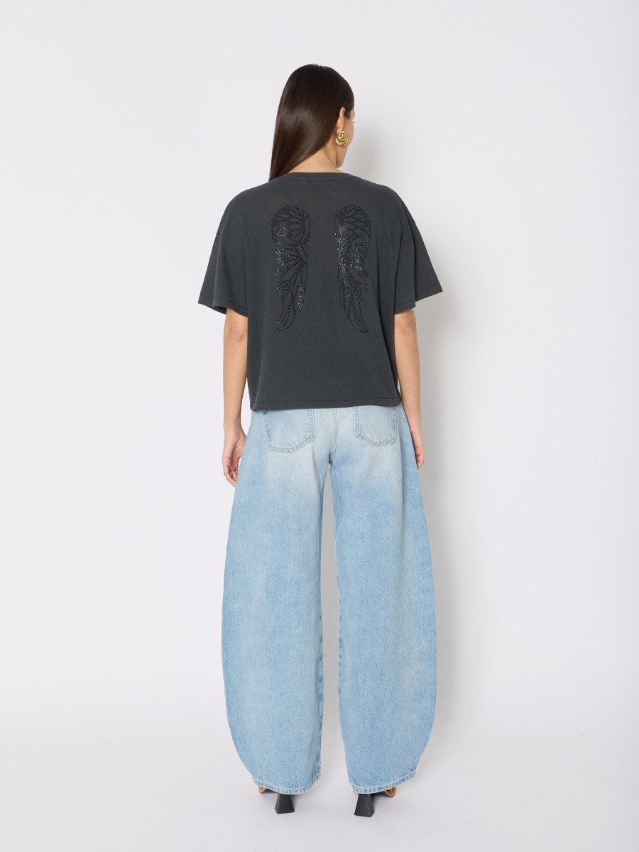 Berenice Γυναικείο T-shirt Regular Fit Από Βαμβάκι Και Λινό Με Τουνίκ Λαιμόκοψη Και Λαμπερές Λεπτομέρειες φωτογραφία