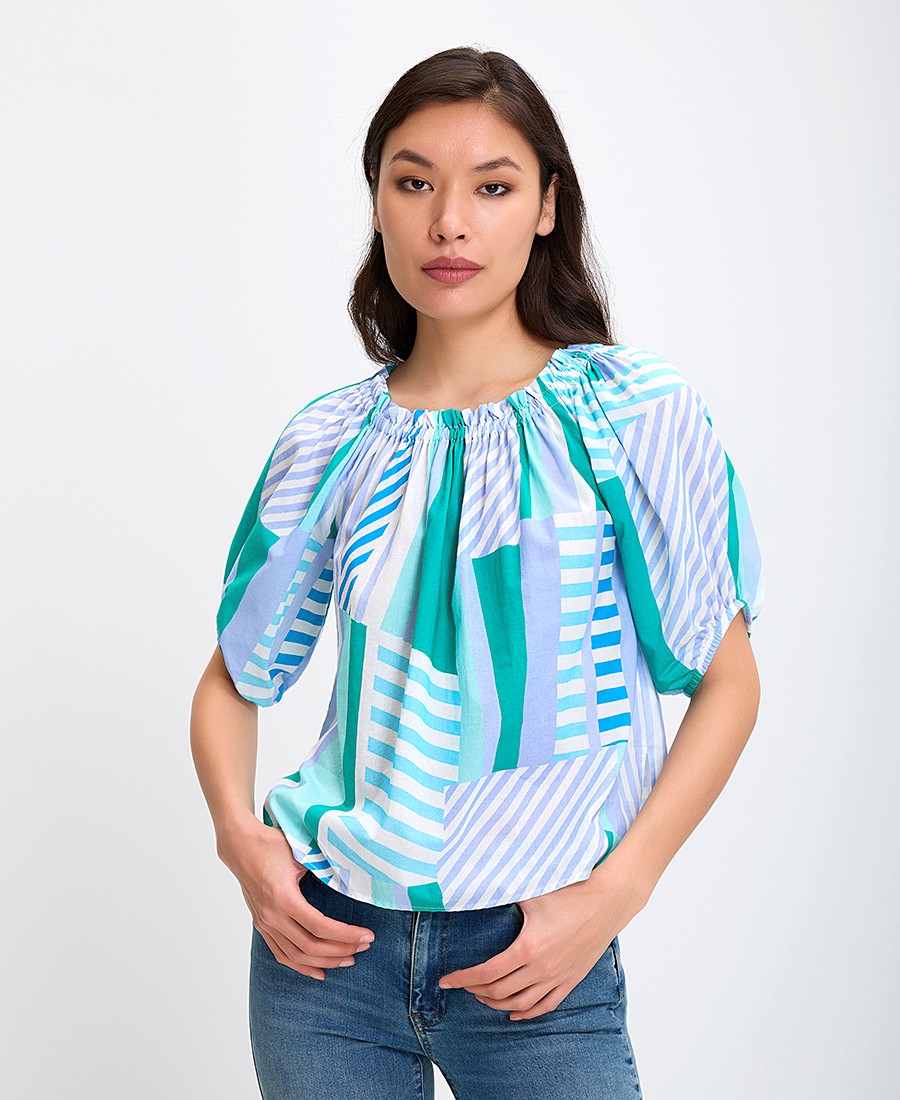 Caractere Γυναικείο Τοπ Βαμβακερό με Λάστιχο στους Ώμους Regular Fit