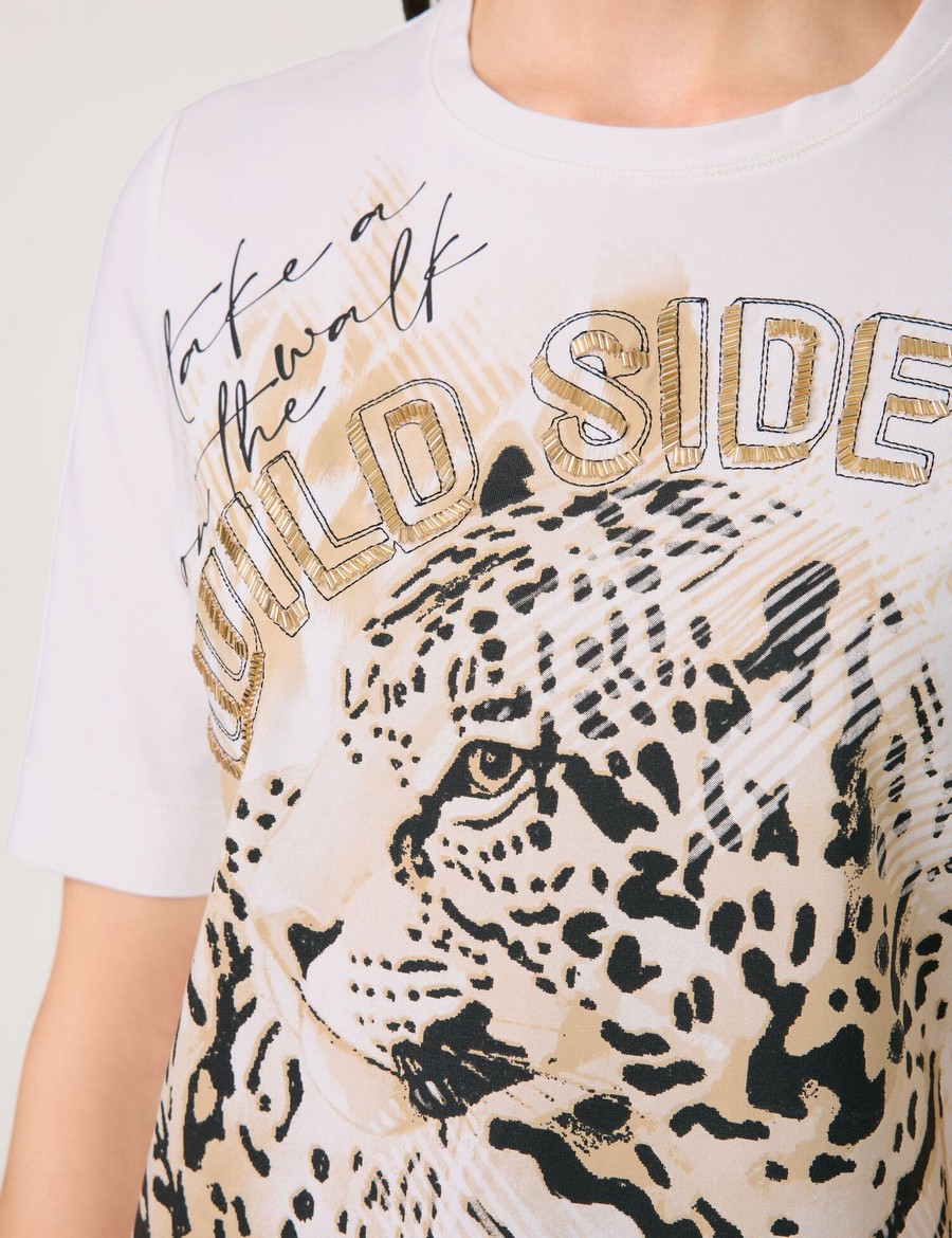 Gerry Weber Γυναικείο Top Slim Fit με Μανίκια Μεσαίου Μήκους Animal Print φωτογραφία