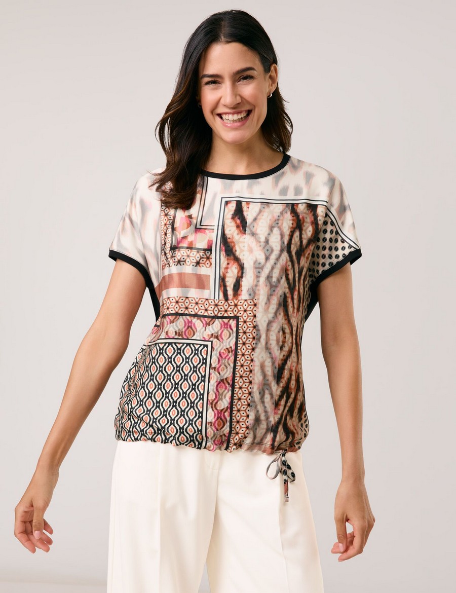 Gerry Weber Γυναικεία Μπλούζα Relaxed Fit με Υφασμάτινες Λεπτομέρειες Εμπριμέ