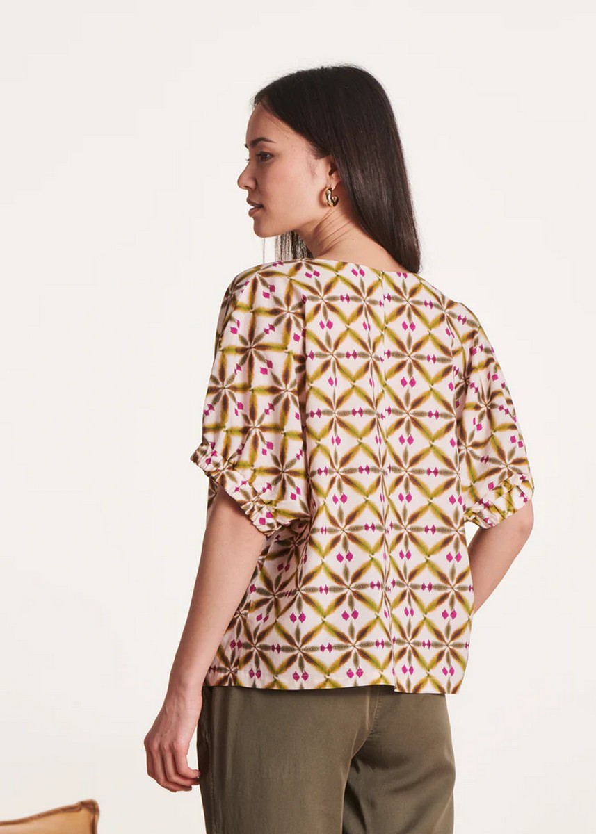 La Fee Maraboutee Γυναικείο Κοντό Τοπ Αέρινο Regular Fit από Βαμβακερό Voile με Ethnic Print φωτογραφία