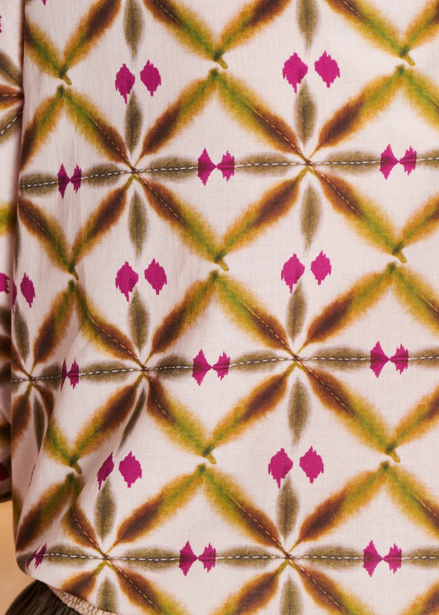 La Fee Maraboutee Γυναικείο Κοντό Τοπ Αέρινο Regular Fit από Βαμβακερό Voile με Ethnic Print φωτογραφία