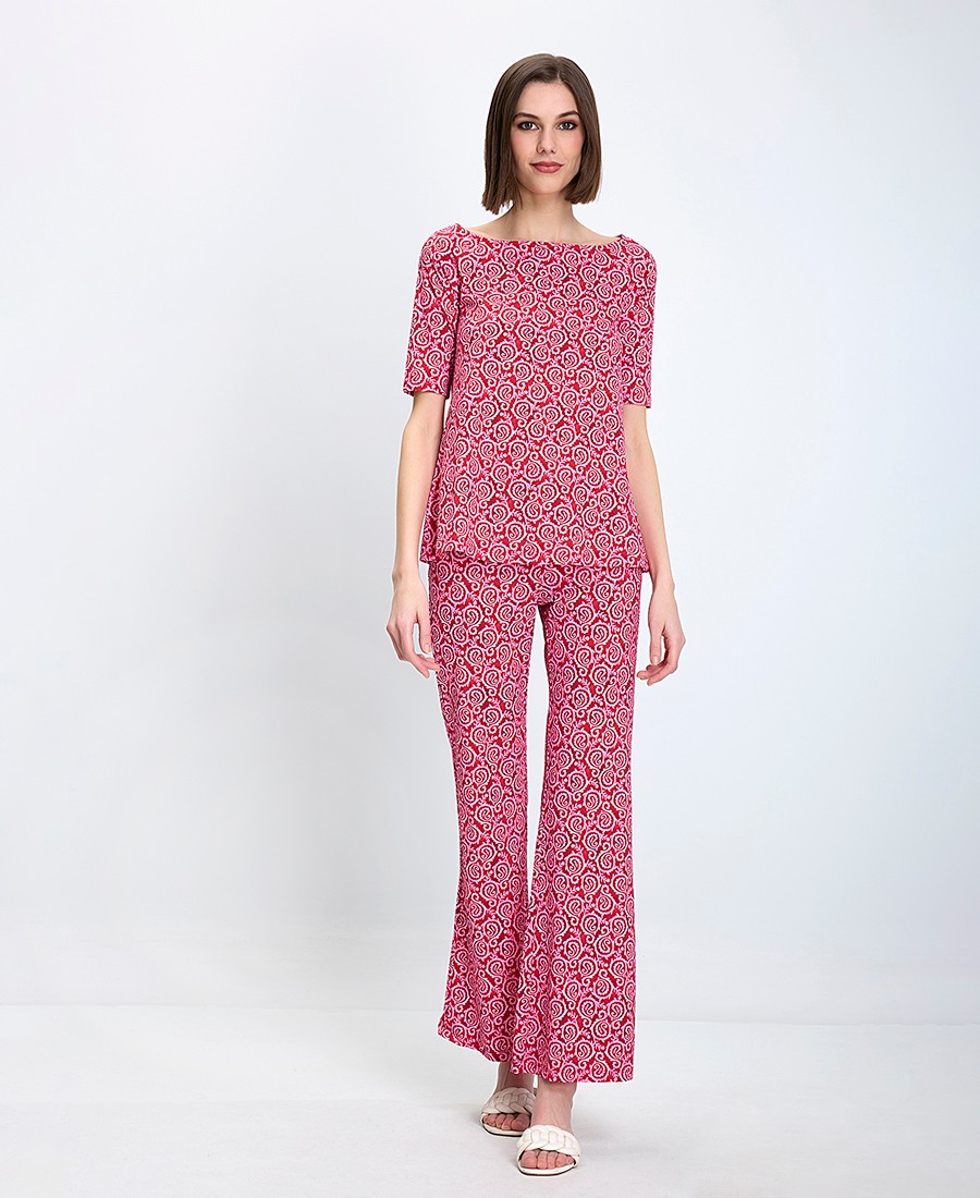 Maliparmi Γυναικείο Μπλουζάκι Slim Fit Με Στρογγυλή Λαιμόκοψη Και Μοτίβο φωτογραφία