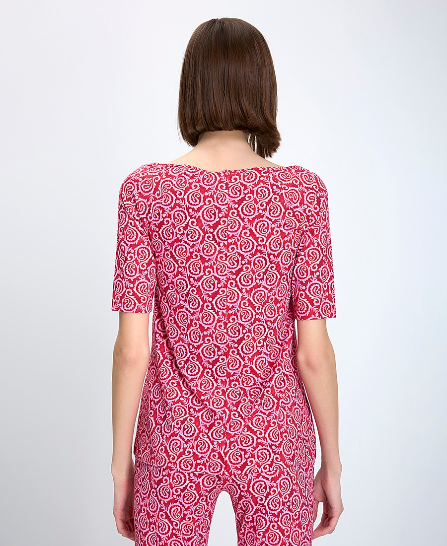 Maliparmi Γυναικείο Μπλουζάκι Slim Fit Με Στρογγυλή Λαιμόκοψη Και Μοτίβο φωτογραφία