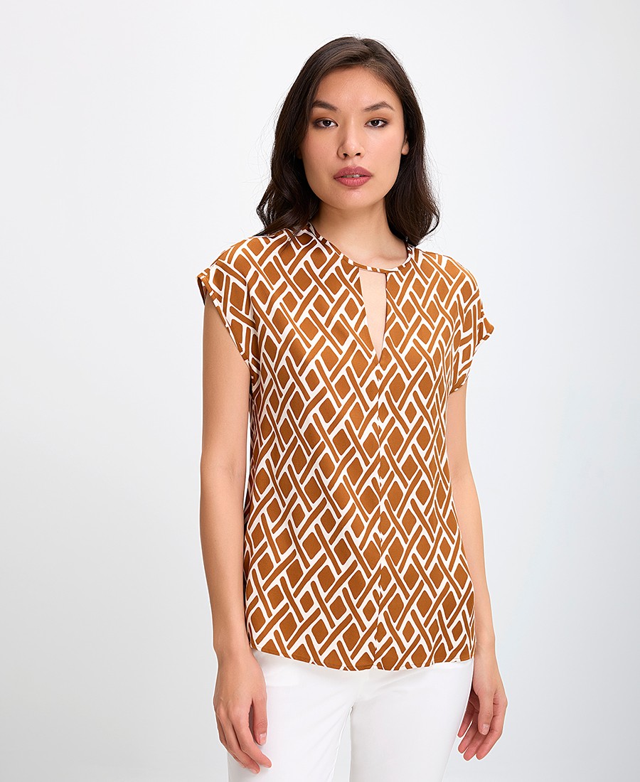 Penny Black Penny Black Γυναικεία Μπλούζα Twill με Γεωμετρικό Σχέδιο σε Καφέ
