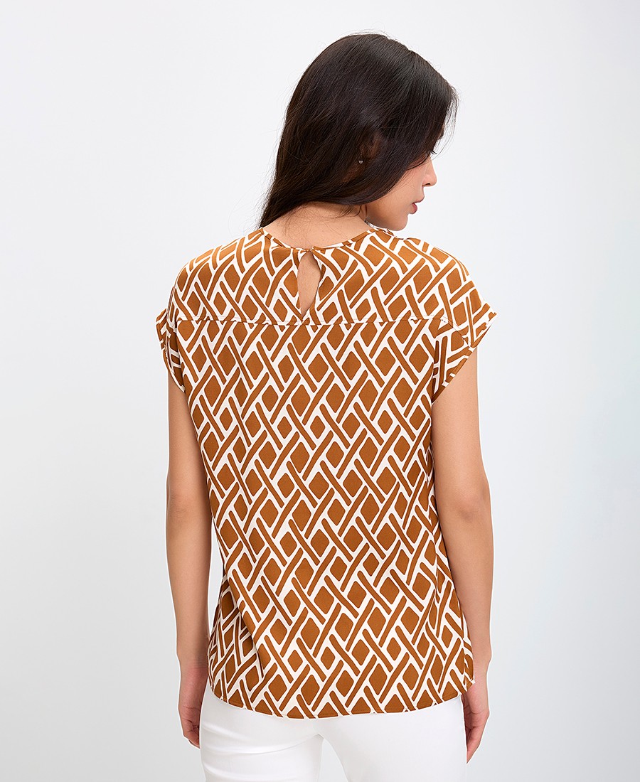 Penny Black Γυναικεία Μπλούζα Twill με Γεωμετρικό Σχέδιο σε Καφέ φωτογραφία