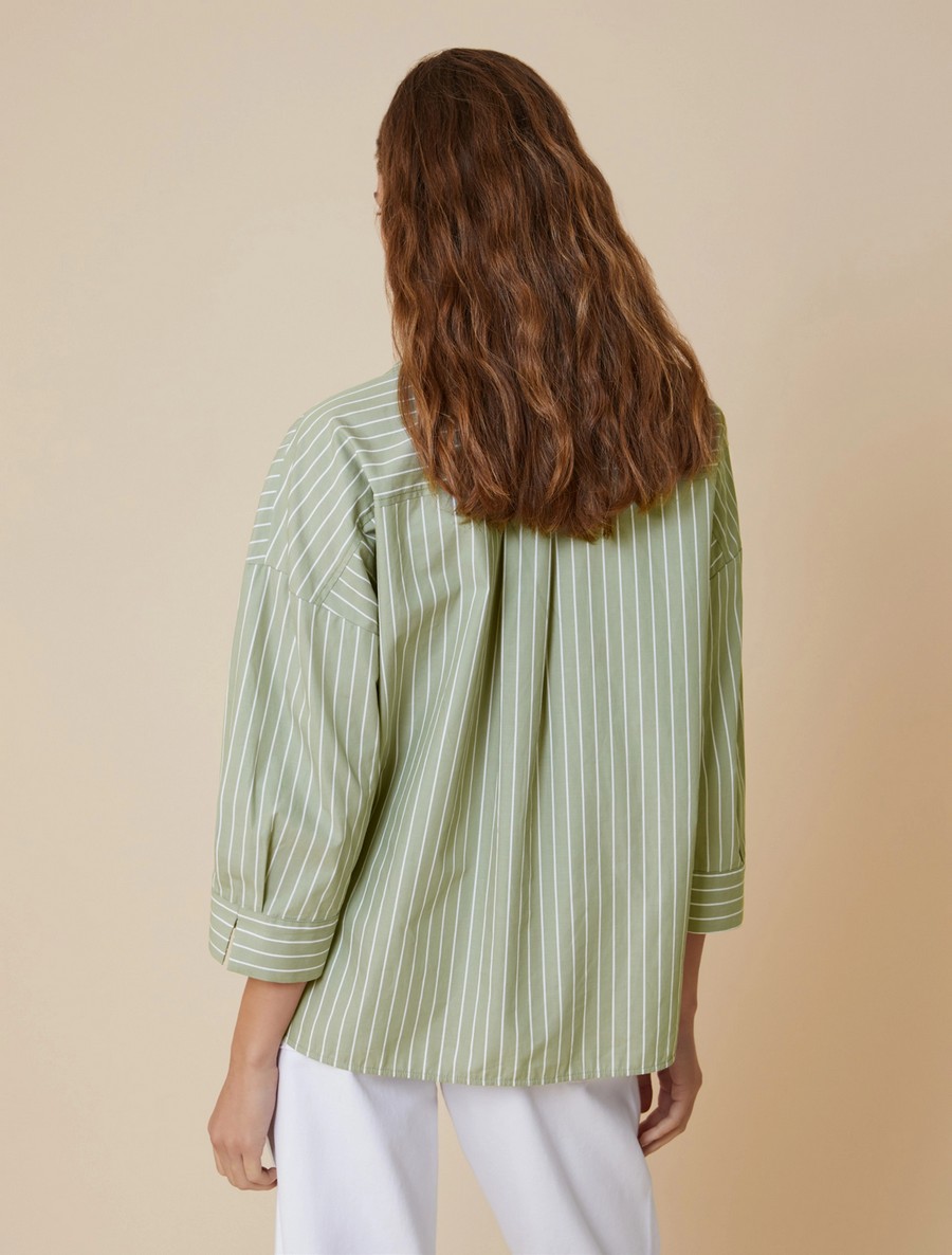 Penny Black Γυναικεία Μπλούζα Ποπλίνα Oversized Fit σε Πράσινο φωτογραφία