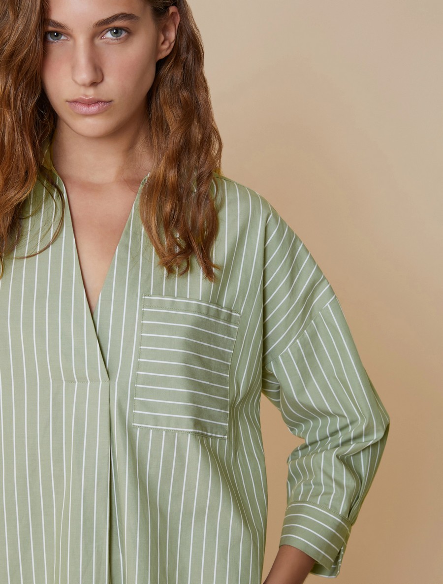 Penny Black Γυναικεία Μπλούζα Ποπλίνα Oversized Fit σε Πράσινο φωτογραφία