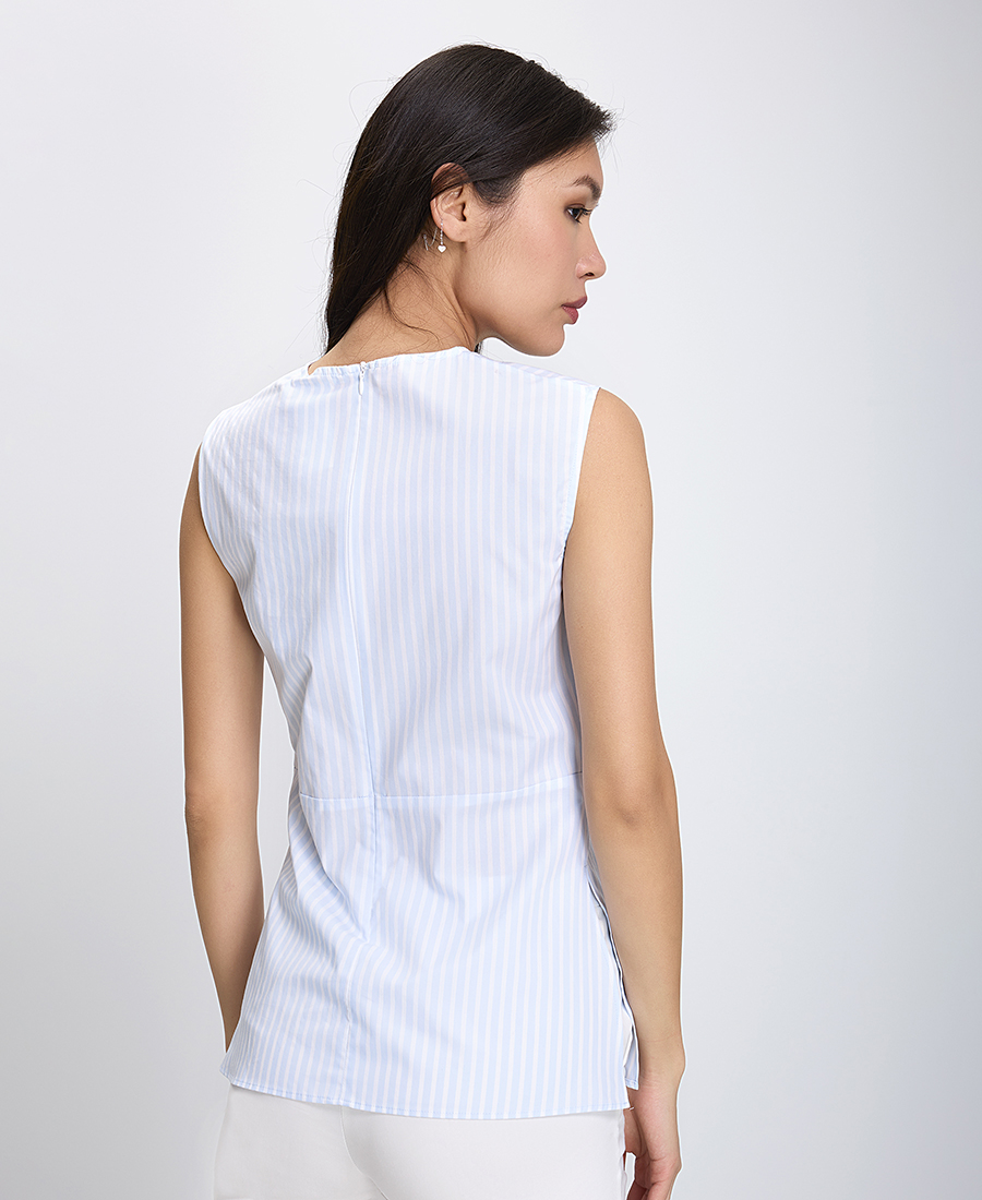 Penny Black Γυναικείο Αμάνικο Τοπ με Δέσιμο στο Πλάι Regular Fit σε Ριγέ Μπλε φωτογραφία