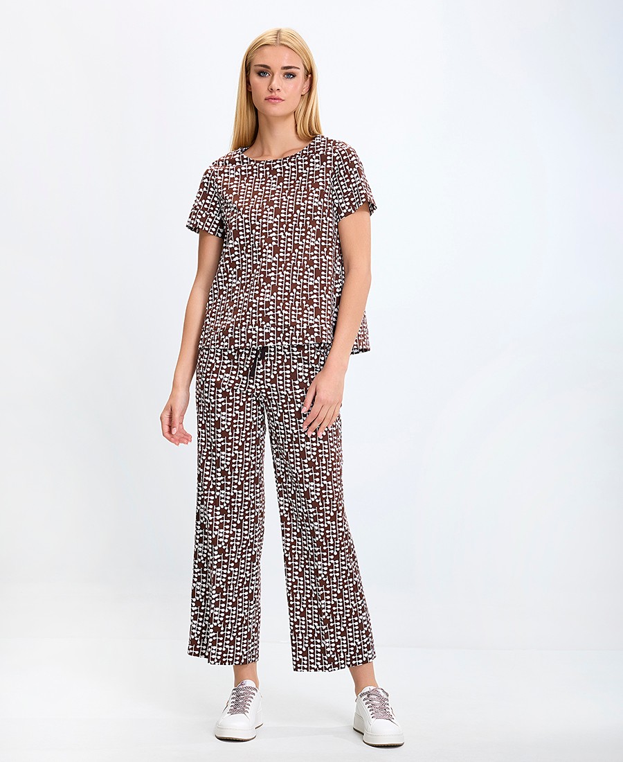 Γυναικείο T-Shirt Με Μοτίβο Και Κοντά Μανίκια φωτογραφία