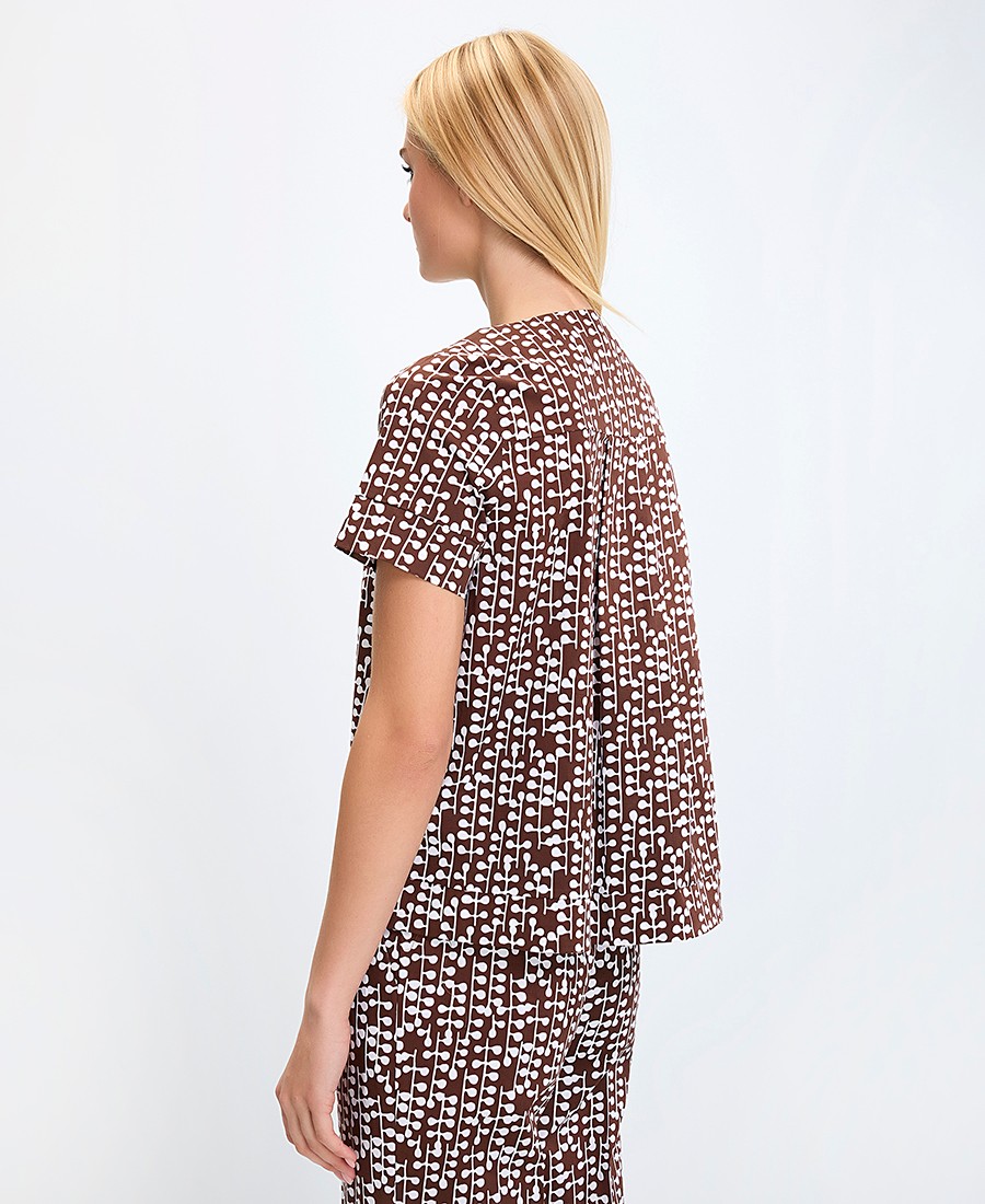 Γυναικείο T-Shirt Με Μοτίβο Και Κοντά Μανίκια φωτογραφία