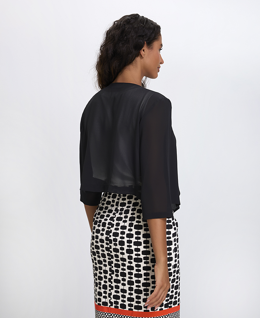 Γυναικείο Κοντό Ζακετάκι με 3/4 Μανίκι Regular Fit φωτογραφία