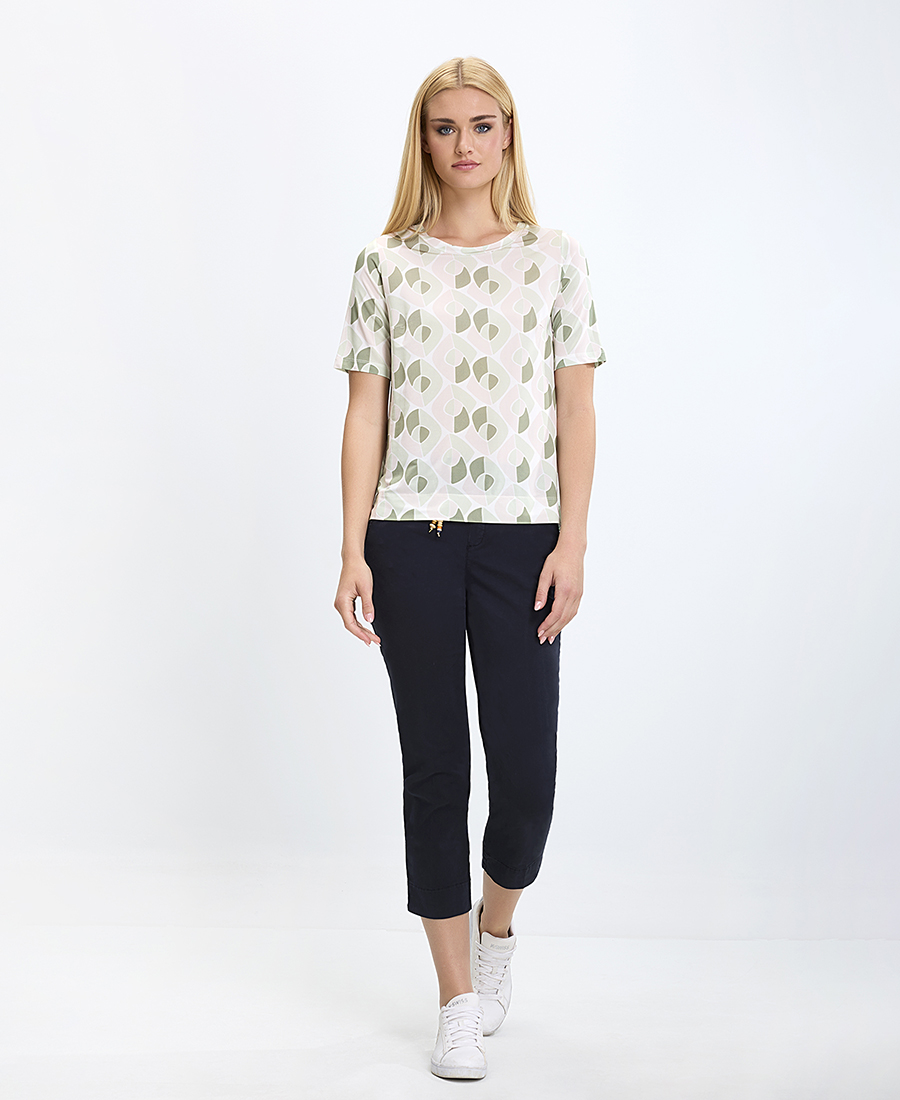 Γυναικείο T-shirt Regular Fit Με Γεωμετρικό Σχέδιο