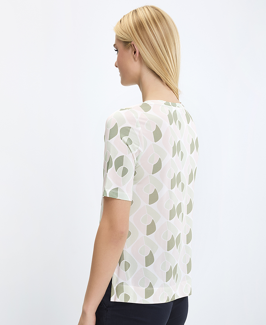 Laura Donini Γυναικείο T-shirt Regular Fit Με Γεωμετρικό Σχέδιο - 3