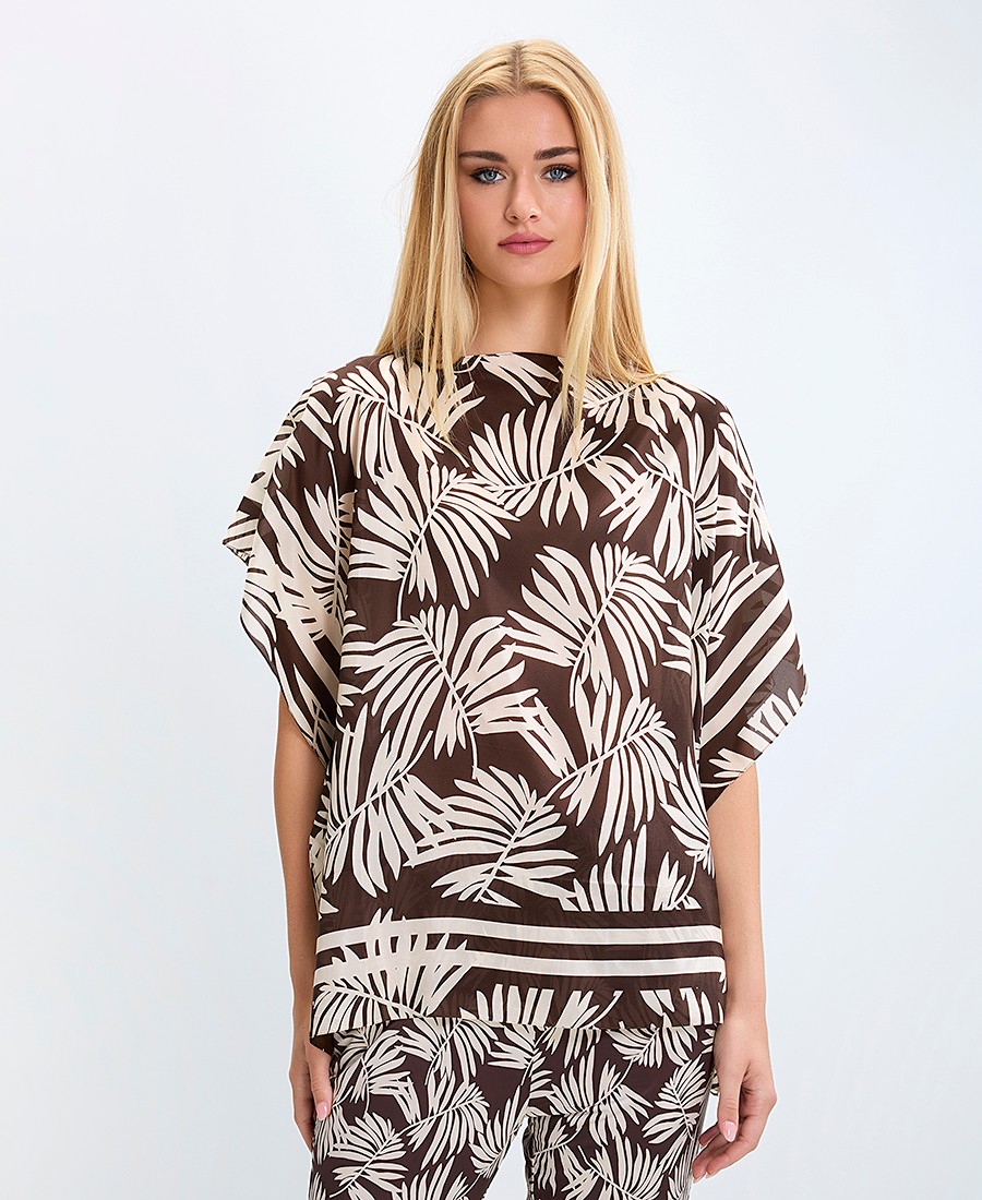 Seventy Venezia Seventy Venezia Γυναικείο Ριχτό Τοπ με Floral Μοτίβο και Στρογγυλή Λαιμόκοψη